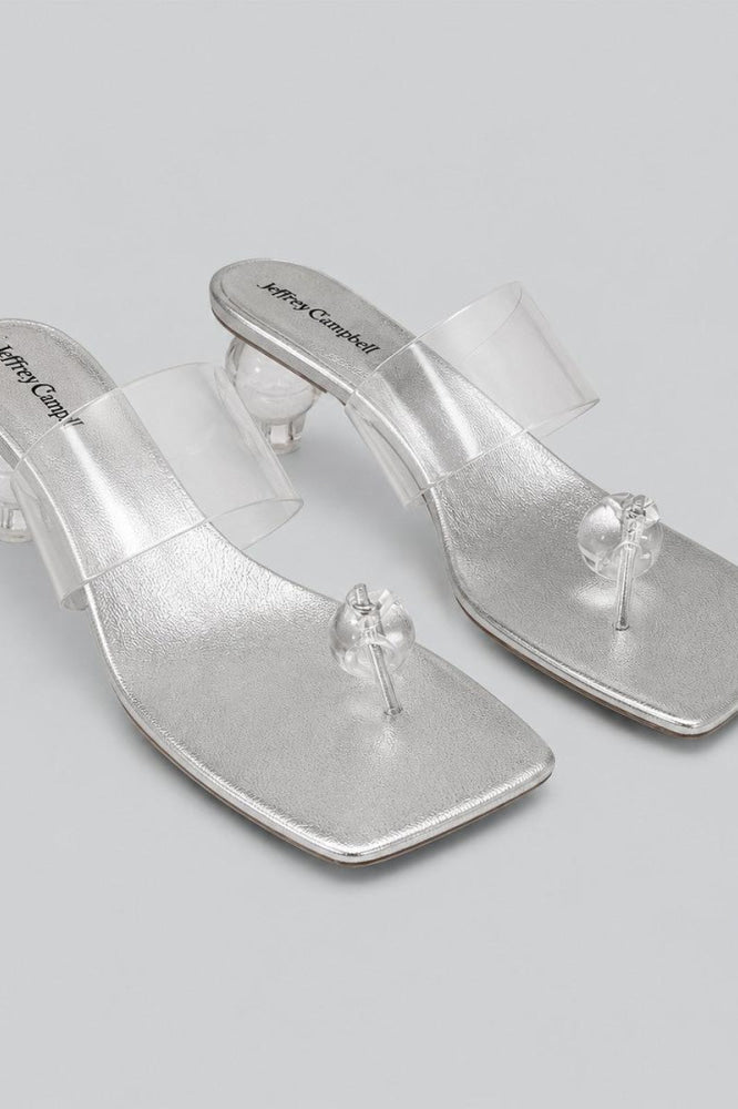 Women’s Latus Sphere Heel Slide Sandals - Silver Clear - 11 - Sandal