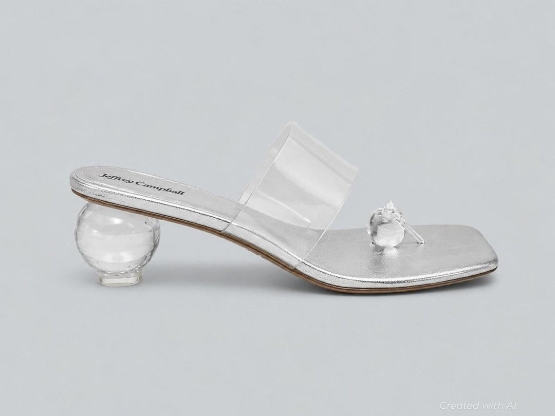 Women’s Latus Sphere Heel Slide Sandals - Silver Clear - 11 - Sandal