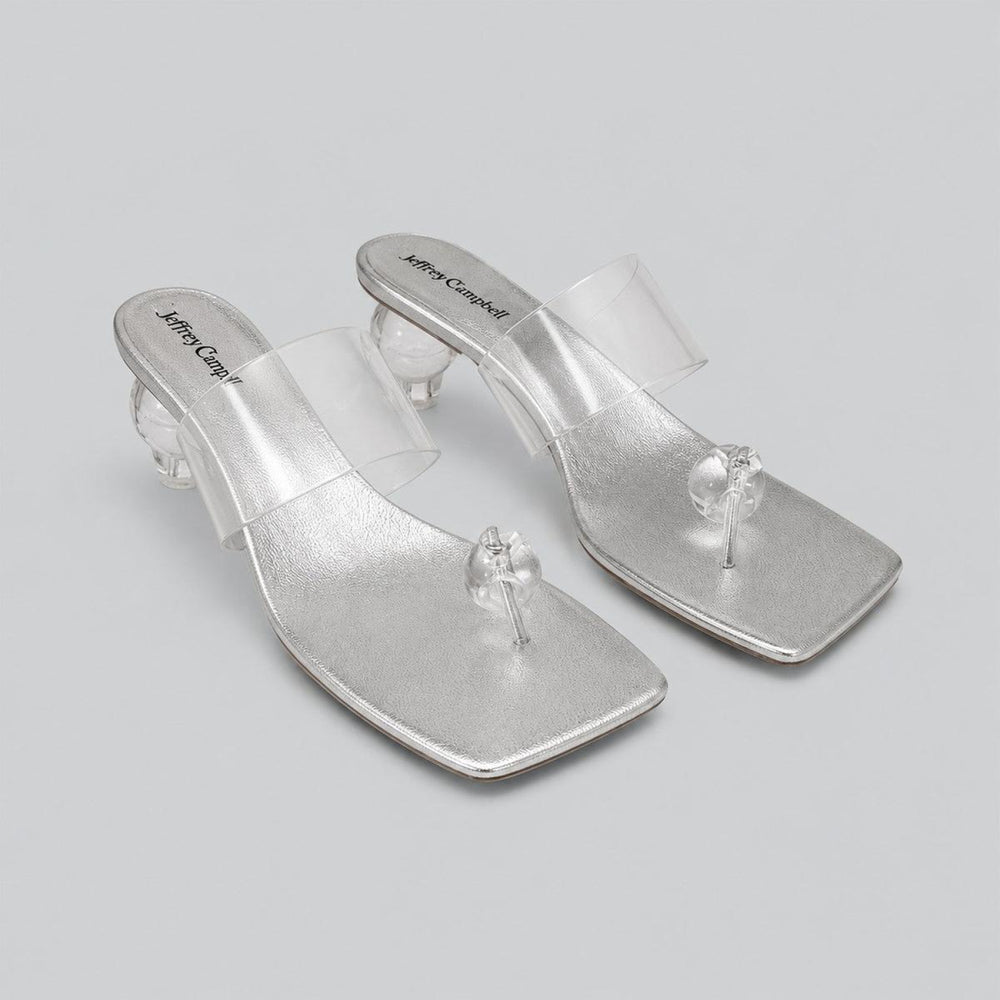 Women’s Latus Sphere Heel Slide Sandals - Silver Clear - 11 - Sandal