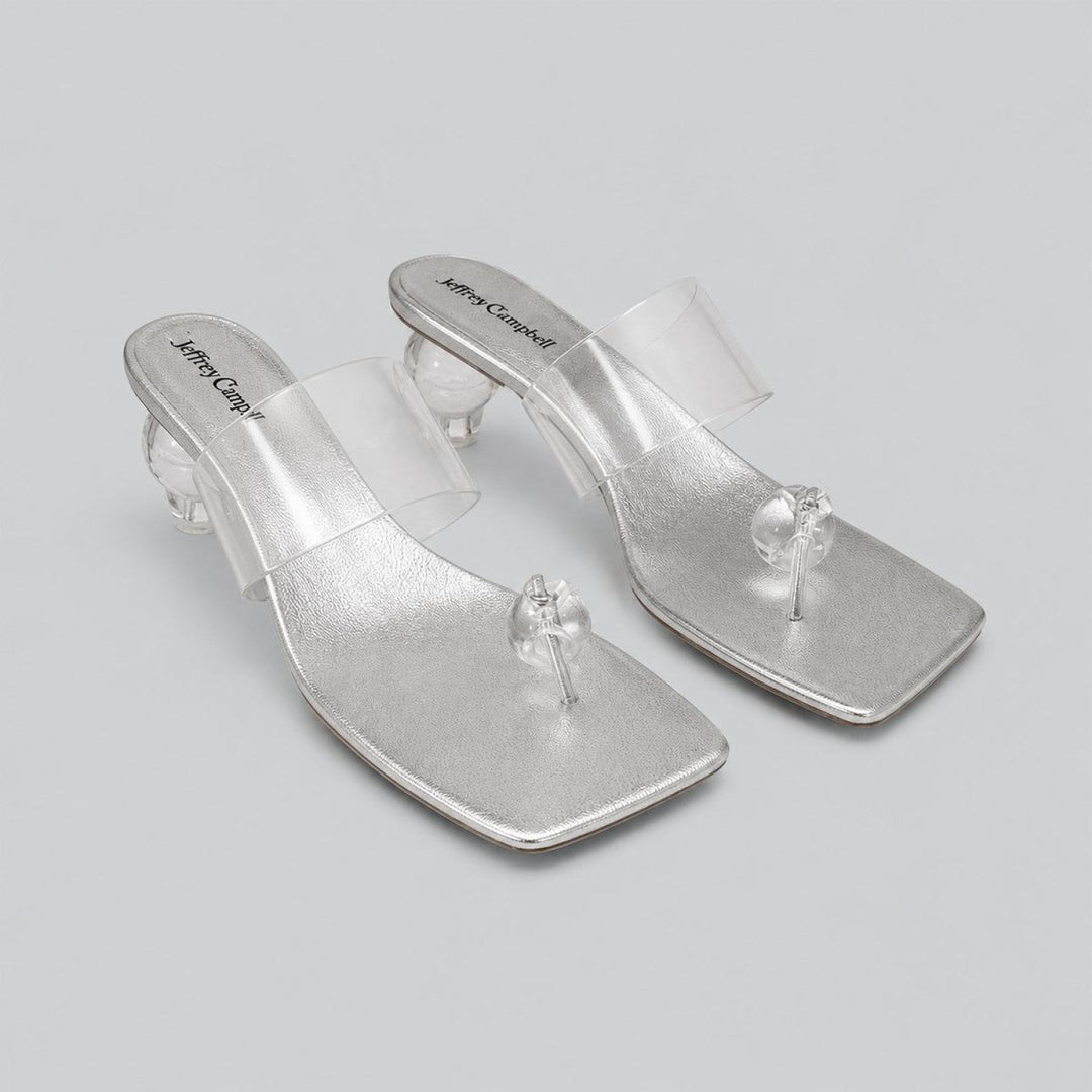 Women’s Latus Sphere Heel Slide Sandals - Silver Clear - 11 - Sandal