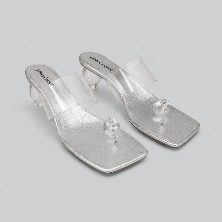 Women’s Latus Sphere Heel Slide Sandals - Silver Clear - 11 - Sandal