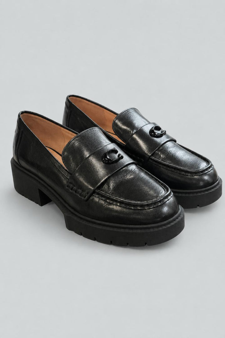 Women’s Leah Leather Loafers - Black - 9.5 B MEDIUM - Loafers