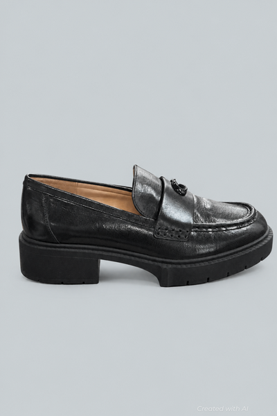 Women’s Leah Leather Loafers - Black - 9.5 B MEDIUM - Loafers