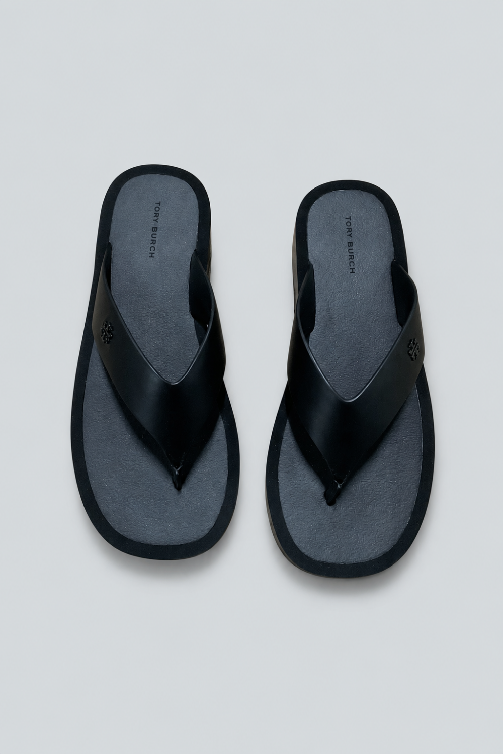 Women’s Leather Platform Flip Flops - Black - 8 - Flip Flop
