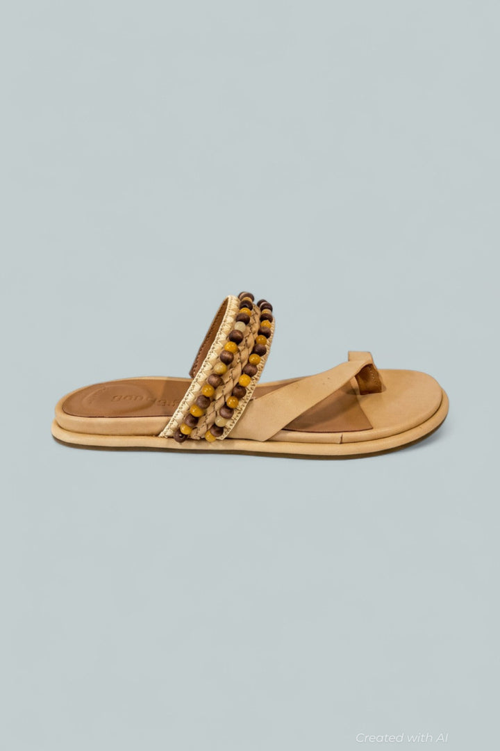 Women’s Lentini Beaded Sandals - Tan Leather - 7.5 - Sandals