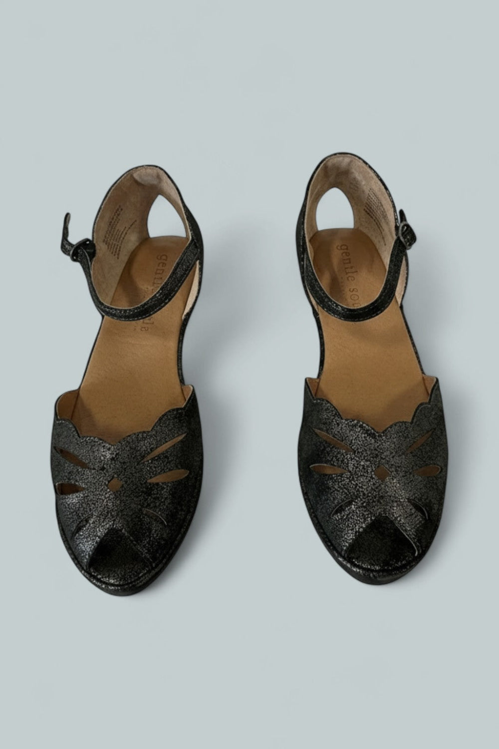 Women’s Lily Moon Leather Wedge Flats - Graphite - 9 - Flats