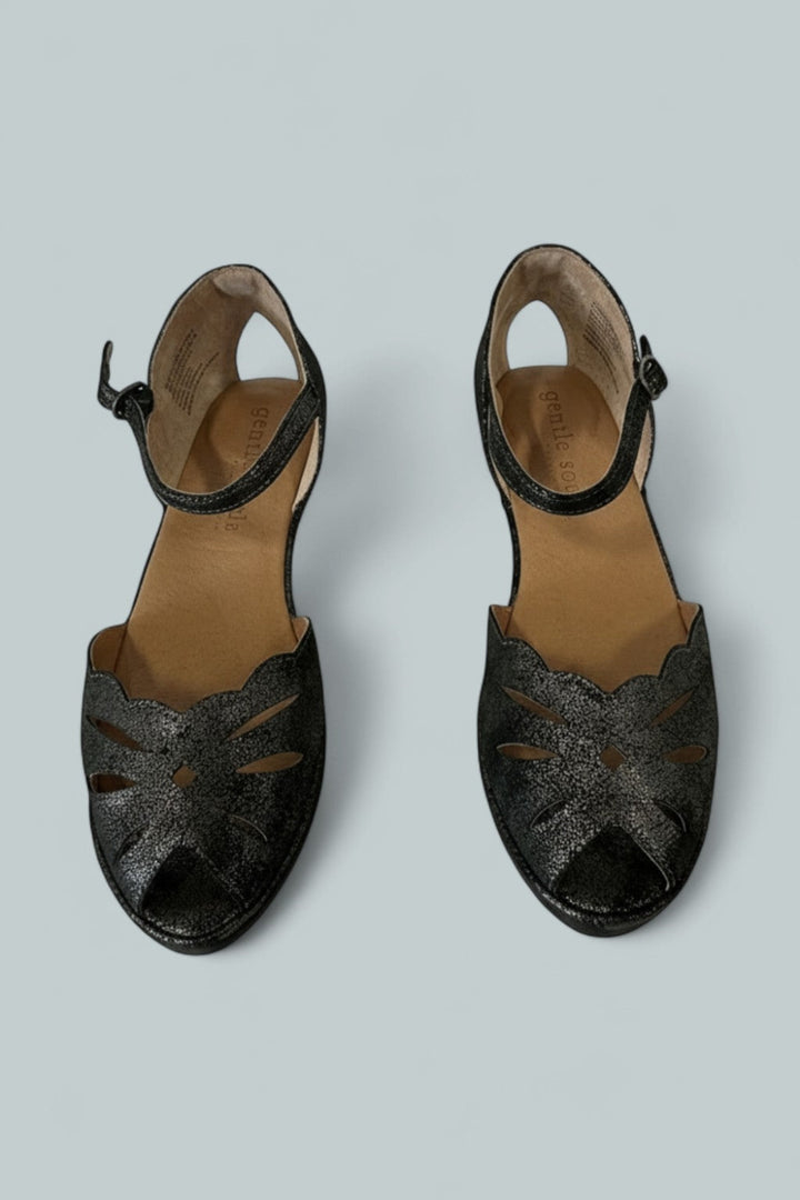 Women’s Lily Moon Leather Wedge Flats - Graphite - 9 - Flats