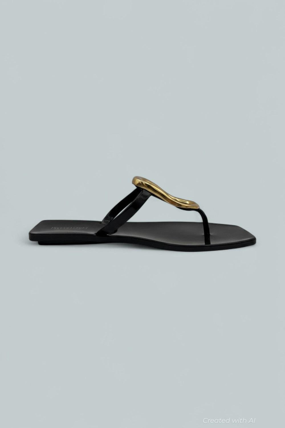 Women’s Linques Jelly Sandals - Black Shiny Gold - Sandals