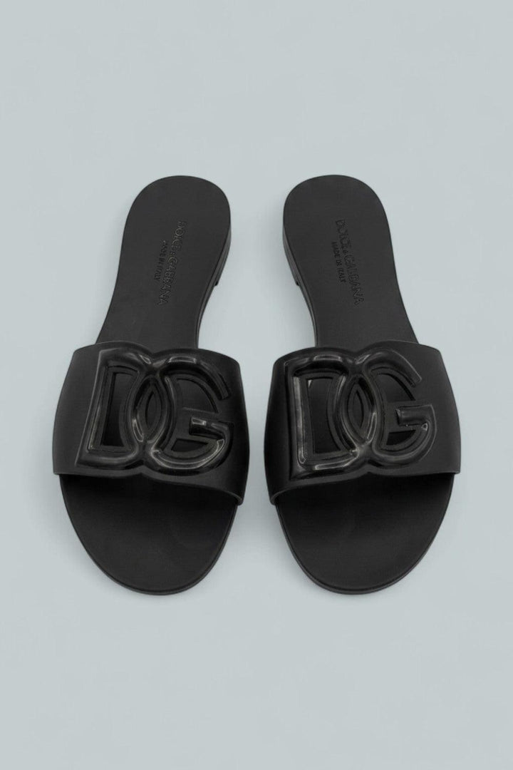 Women’s Logo Pool Slide Sandals - Black - 7 - Sandals