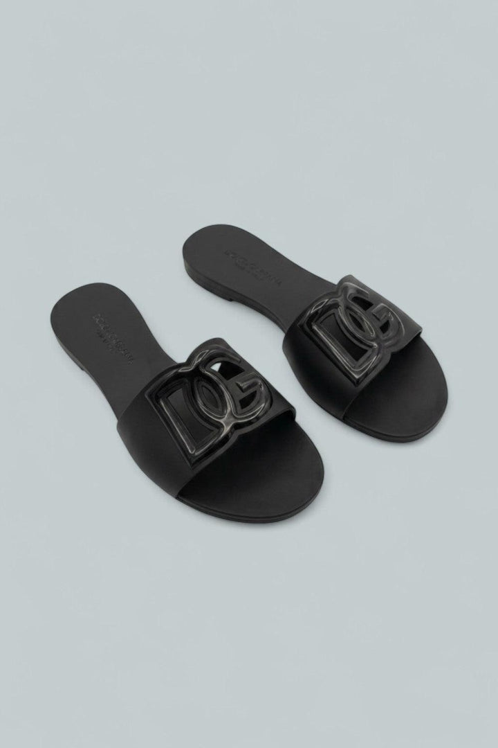 Women’s Logo Pool Slide Sandals - Black - 7 - Sandals