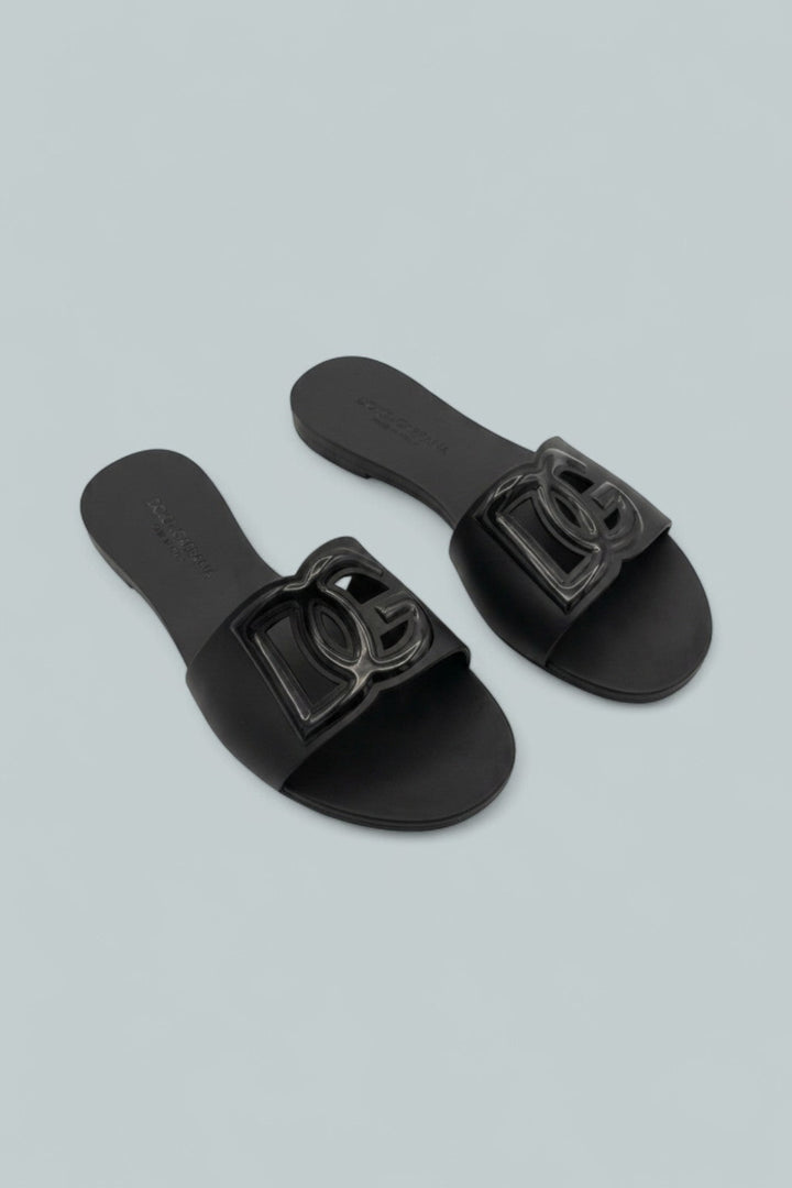 Women’s Logo Pool Slide Sandals - Black - 7 - Sandals