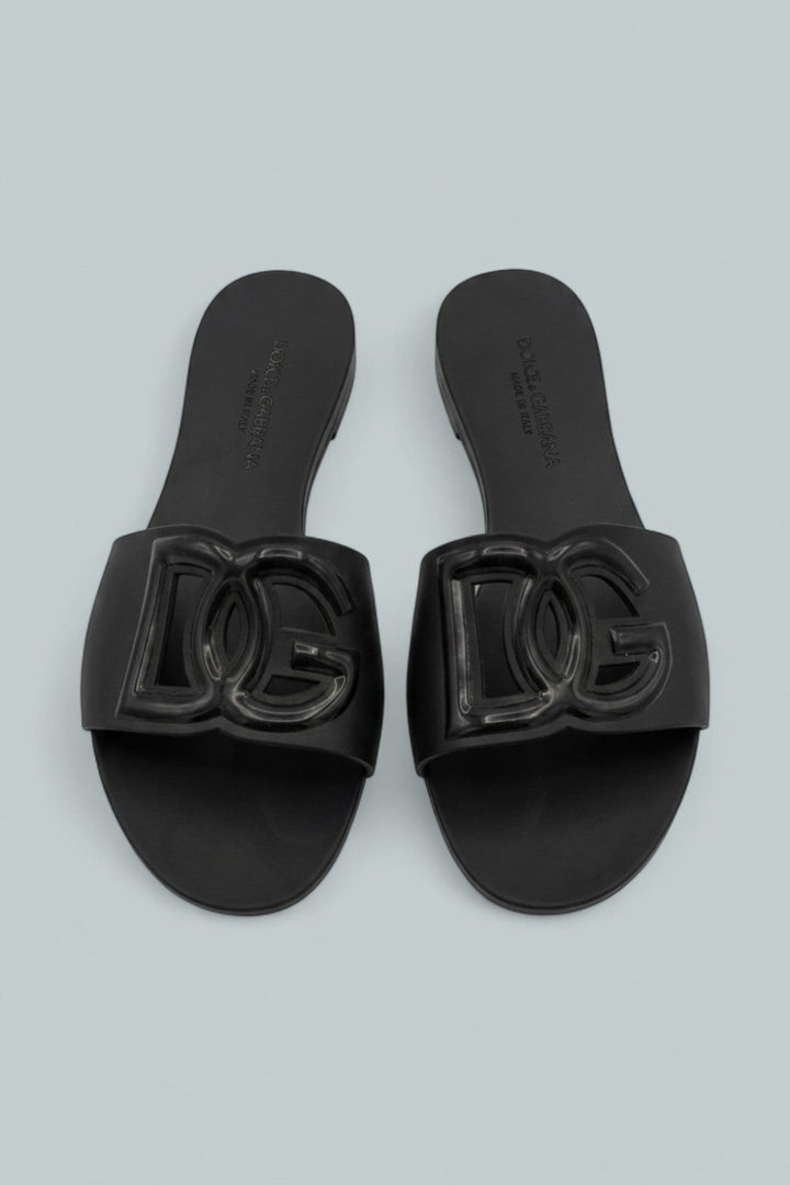 Women’s Logo Pool Slide Sandals - Black - 7 - Sandals