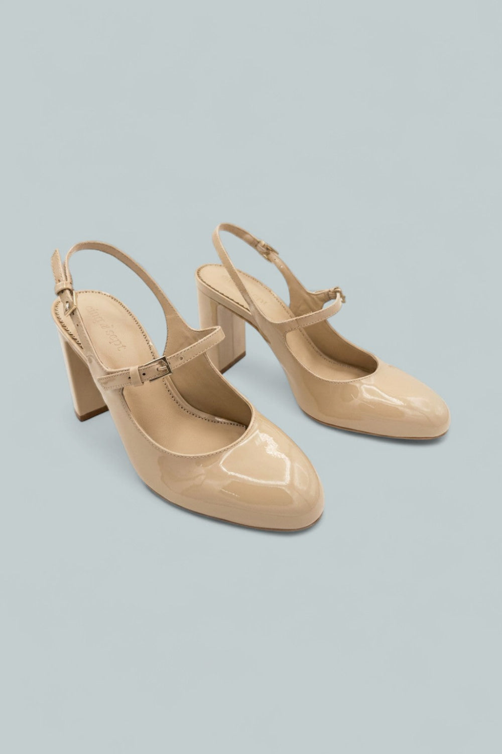 Women’s Lola Patent Mary Jane Slingback Pumps - Nude - Mary Jane
