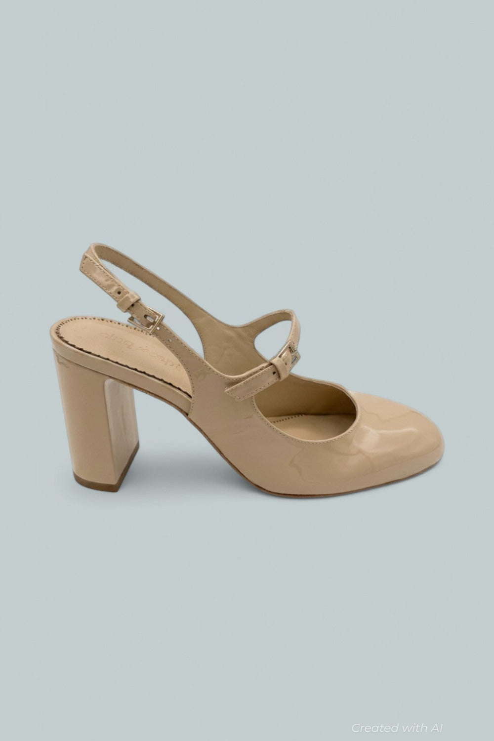 Women’s Lola Patent Mary Jane Slingback Pumps - Nude - Mary Jane