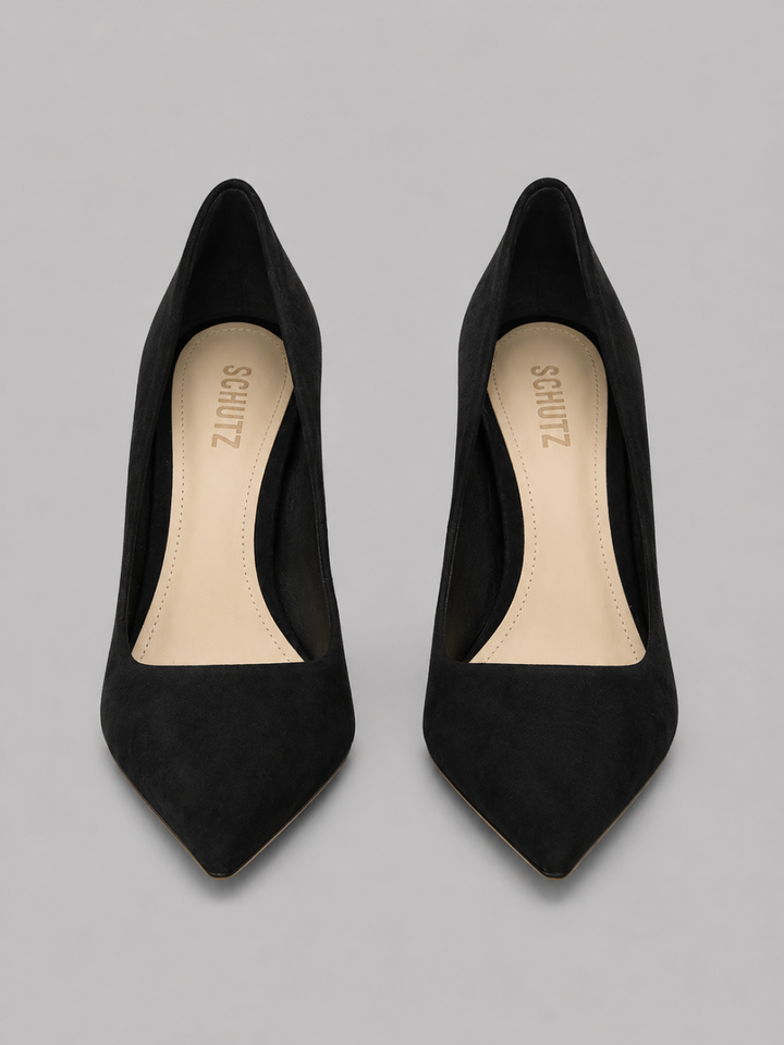 Women’s Lou Pointed Toe High Heel Pumps - Black Suede - Heels