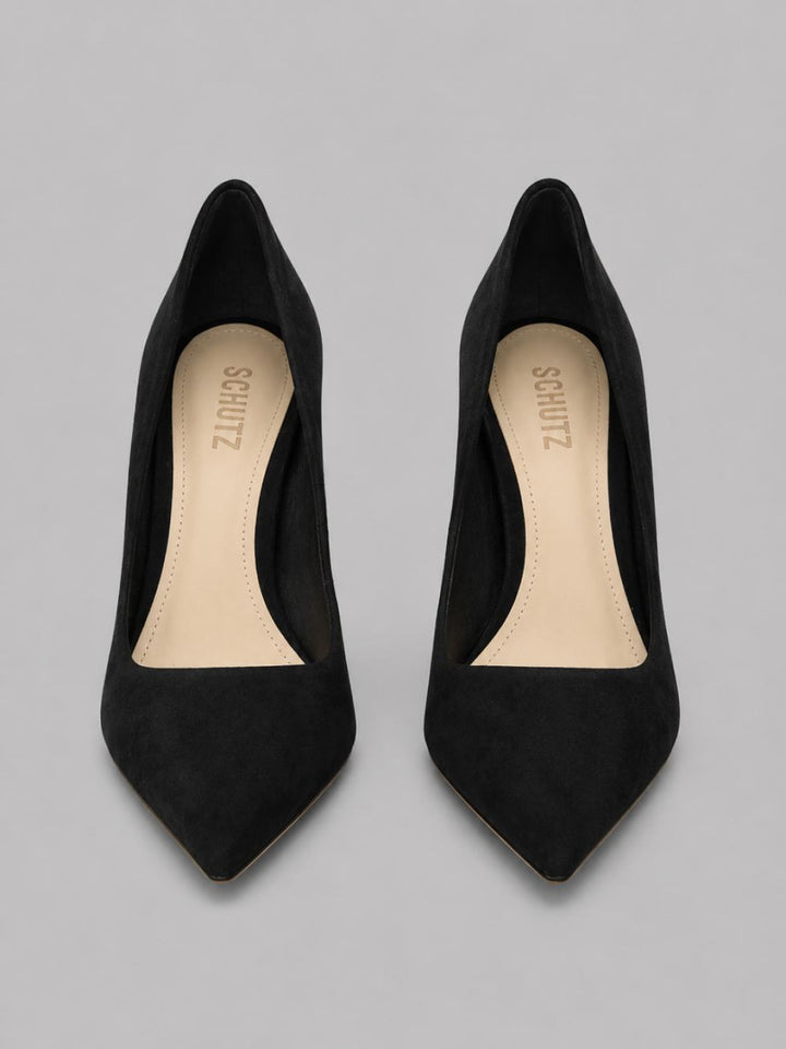 Women’s Lou Pointed Toe High Heel Pumps - Black Suede - Heels