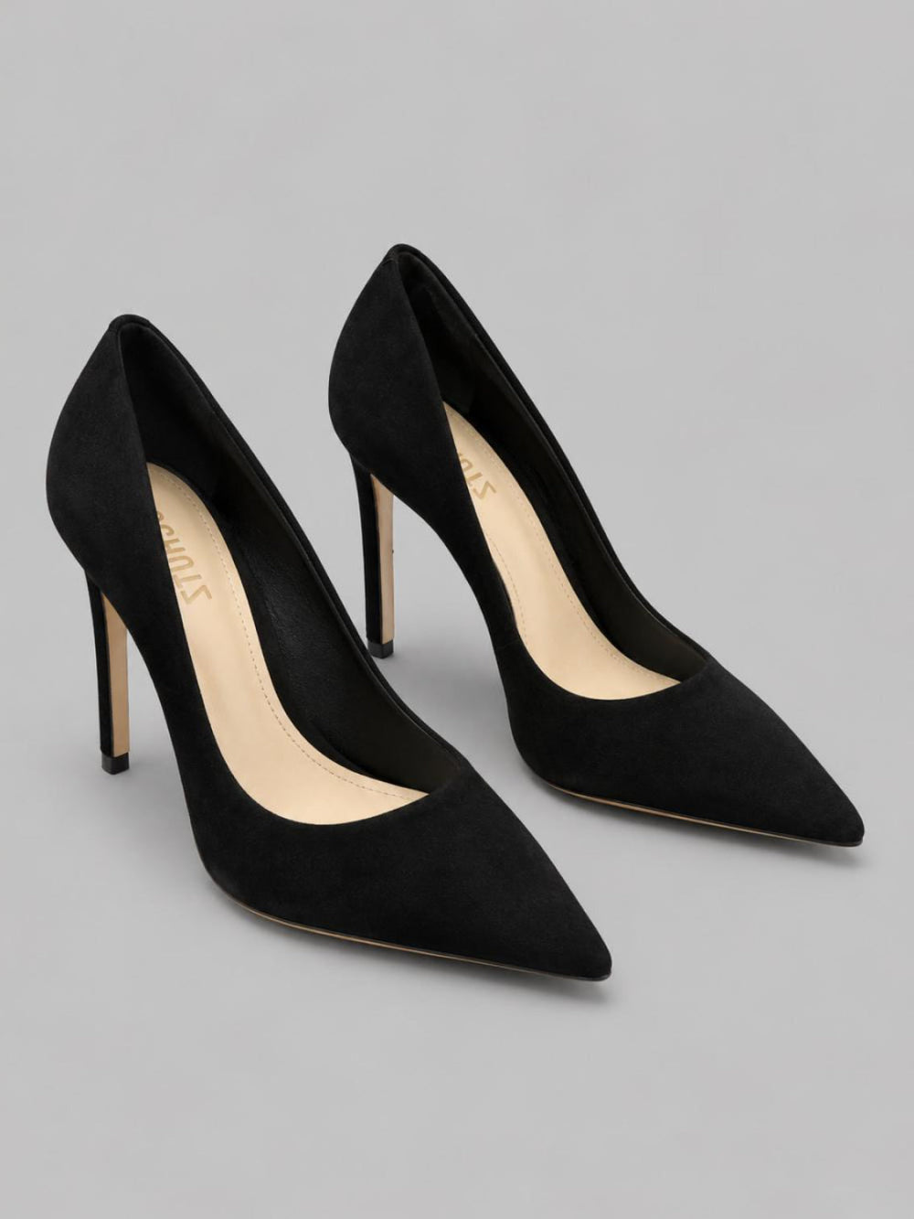 Women’s Lou Pointed Toe High Heel Pumps - Black Suede - Heels