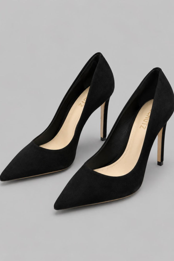 Women’s Lou Pointed Toe High Heel Pumps - Black Suede - Heels