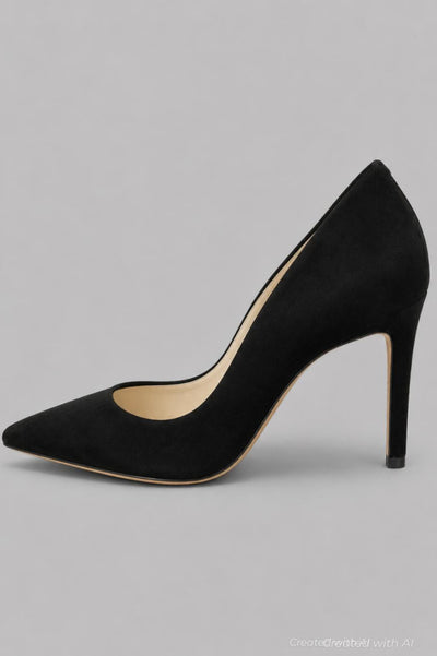 Women’s Lou Pointed Toe High Heel Pumps - Black Suede - Heels