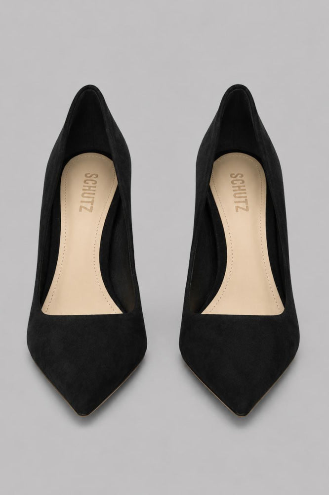 Women’s Lou Pointed Toe High Heel Pumps - Black Suede - Heels