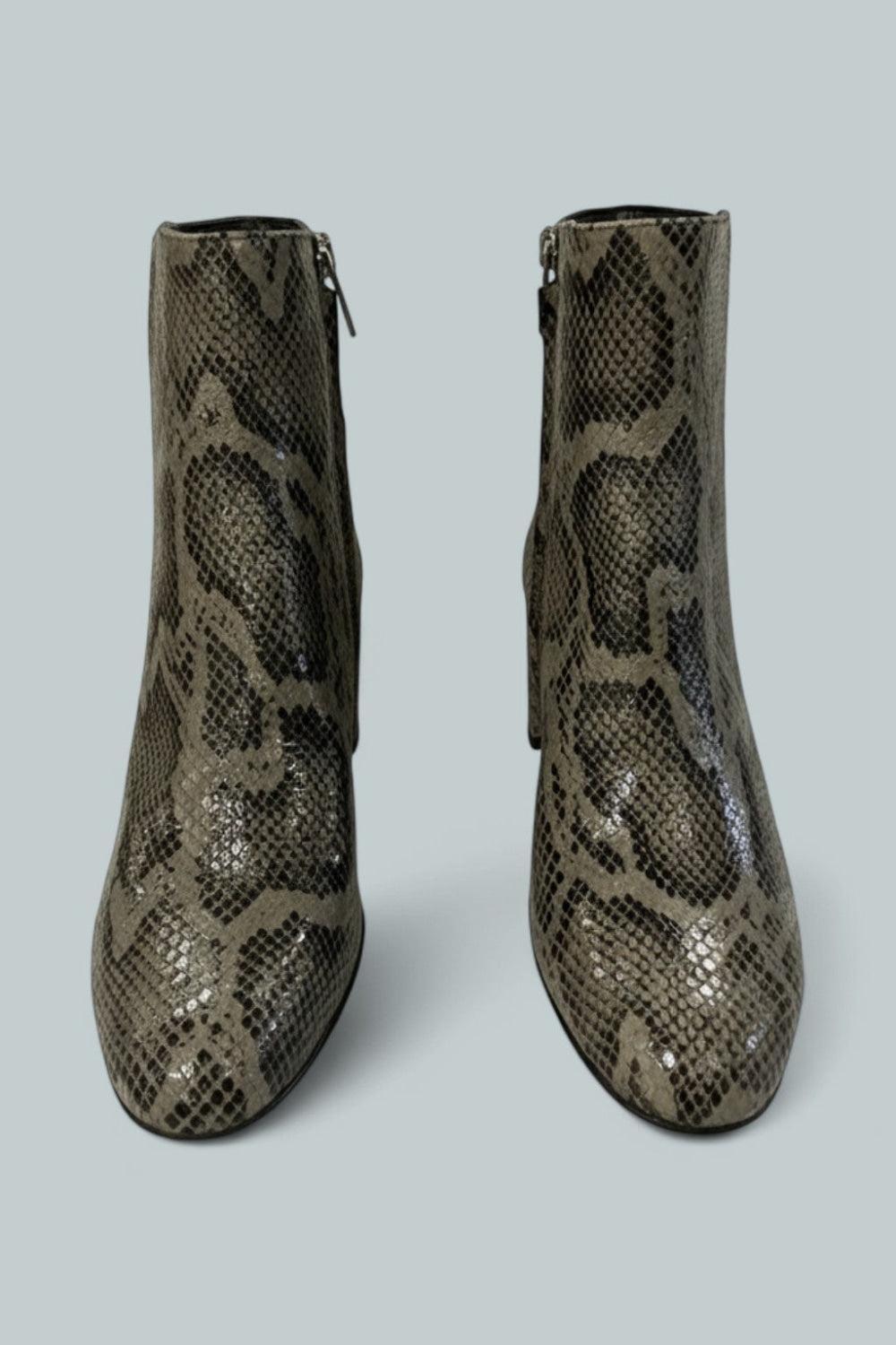 Women’s Lynn Booties - Taupe Snake - 7.5 US / 37.5 EU - Booties