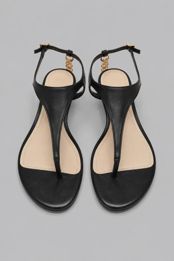 Women’s Lys Leather Wedge Sandals - Black - 7.5 - Sandal