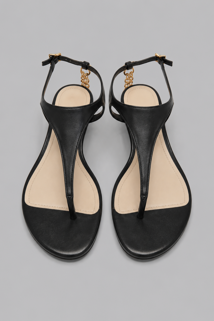 Women’s Lys Leather Wedge Sandals - Black - 7.5 - Sandal