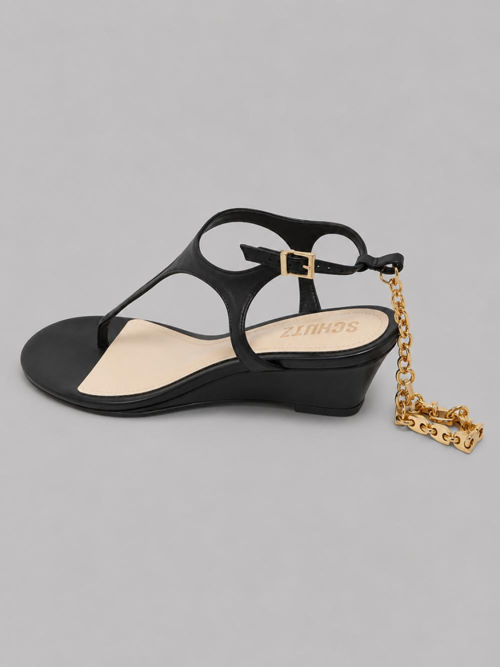 Women’s Lys Leather Wedge Sandals - Black - 7.5 - Sandal