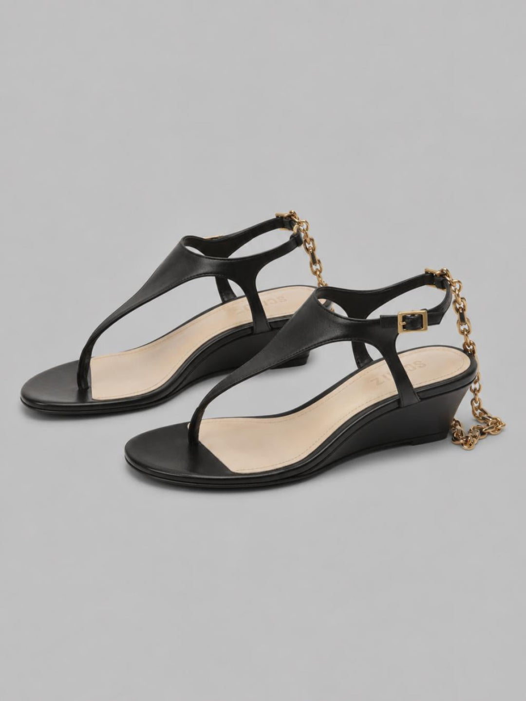 Women’s Lys Leather Wedge Sandals - Black - 7.5 - Sandal