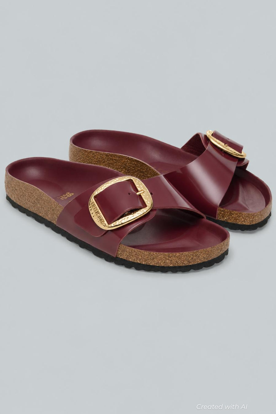 Women’s Madrid Big Buckle High Shine Sandals - Zinfandel - 6 6.5 US / 37 EU - Sandal