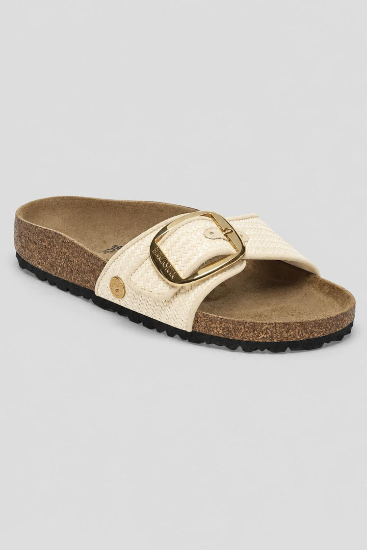 Women’s Madrid Big Buckle Raffia Sandals - Beige - Sandal