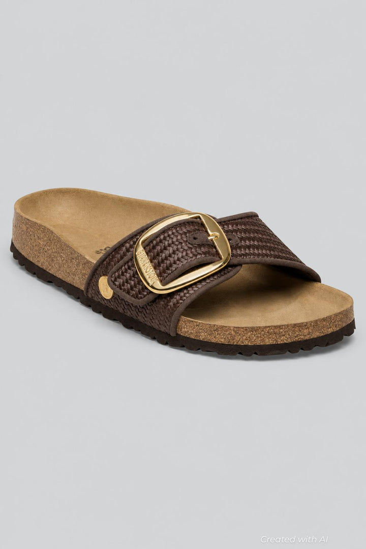 Women’s Madrid Big Buckle Raffia Sandals - Raffia Carafe - 8 8.5 US / 39 EU - Sandal