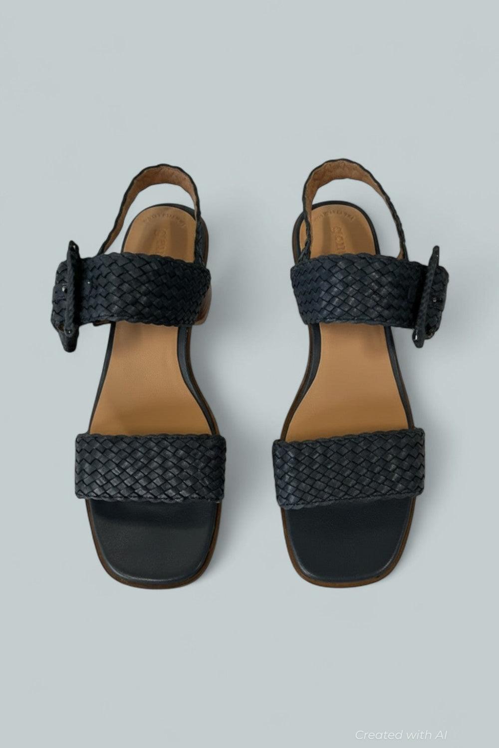 Women’s Madylyn Buckled Sandals - Navy Leather - 9.5 - Sandals