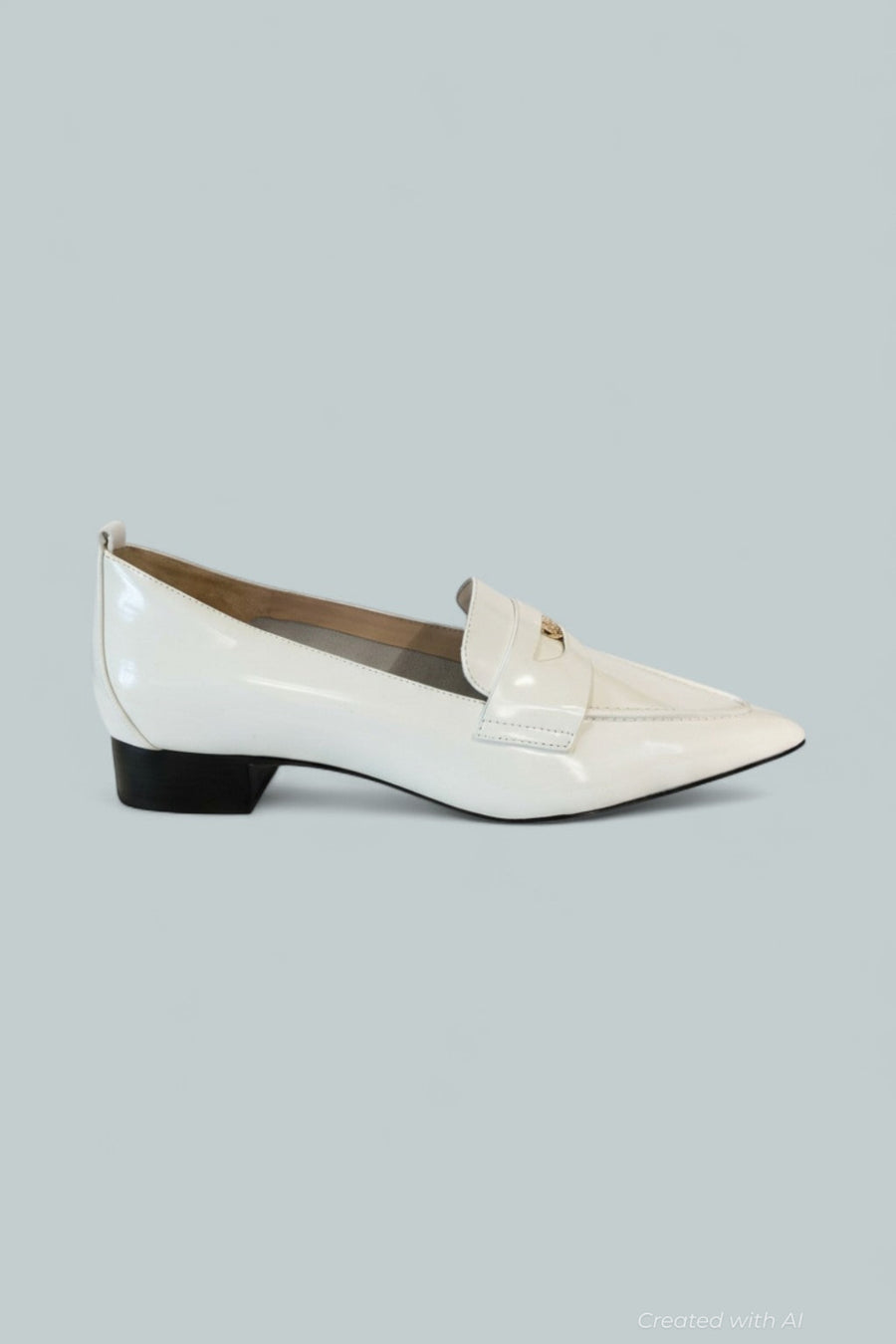 Women’s Maelys Pointed Toe Block Heel Shoes - Pearl Leather - 9 - Heels