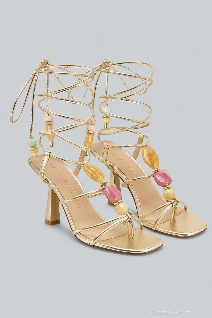Women’s Majorca Wrap Strappy High Heel Sandals - Platino - 9 - Heels