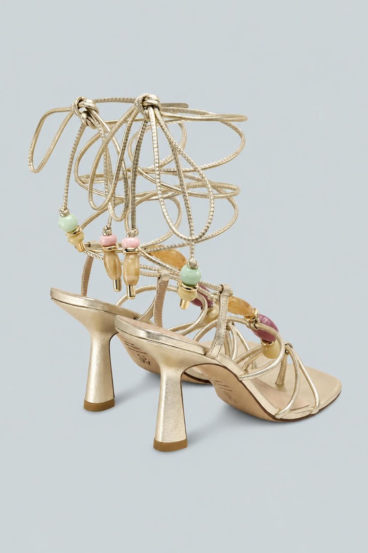 Women’s Majorca Wrap Strappy High Heel Sandals - Platino - 9 - Heels