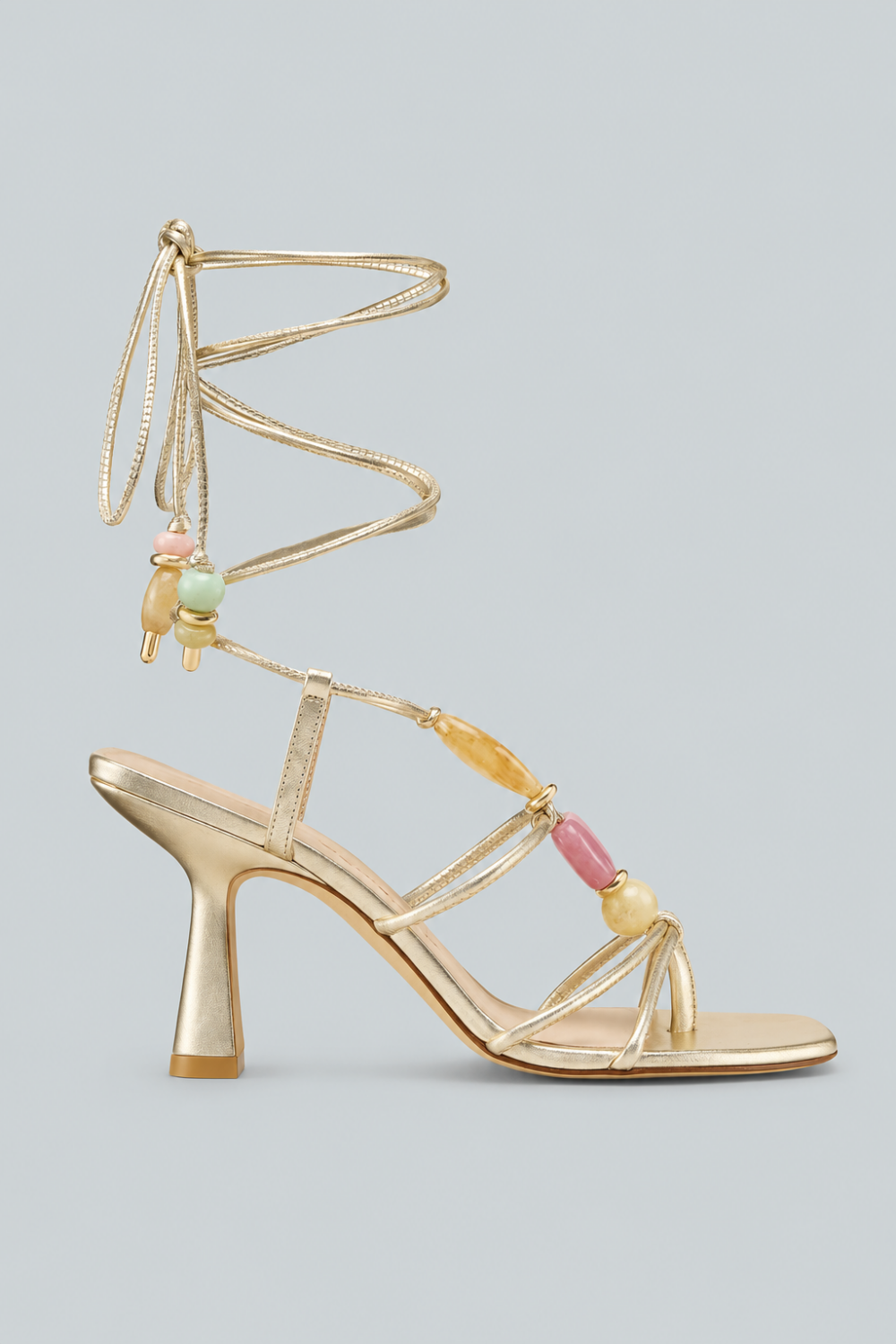 Women’s Majorca Wrap Strappy High Heel Sandals - Platino - 9 - Heels