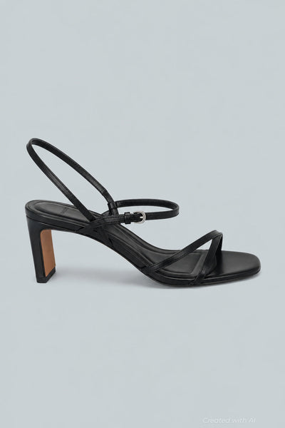 Women’s Marcela Leather Heeled Sandal - Black - 8 - Sandals