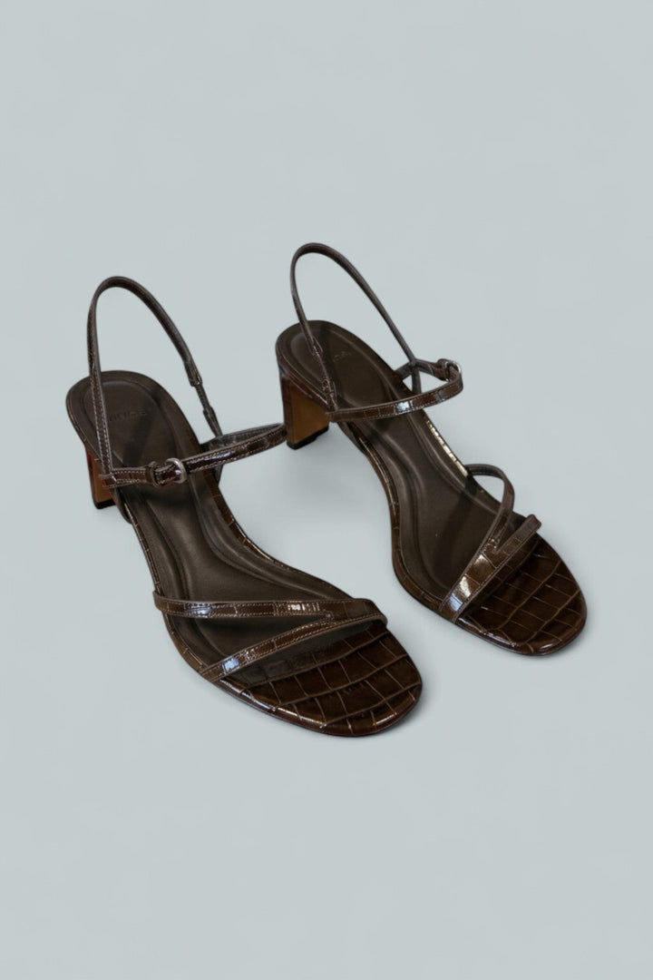 Women’s Marcela Mid Heel Sandals - Cacao Brown - 7 - Sandals