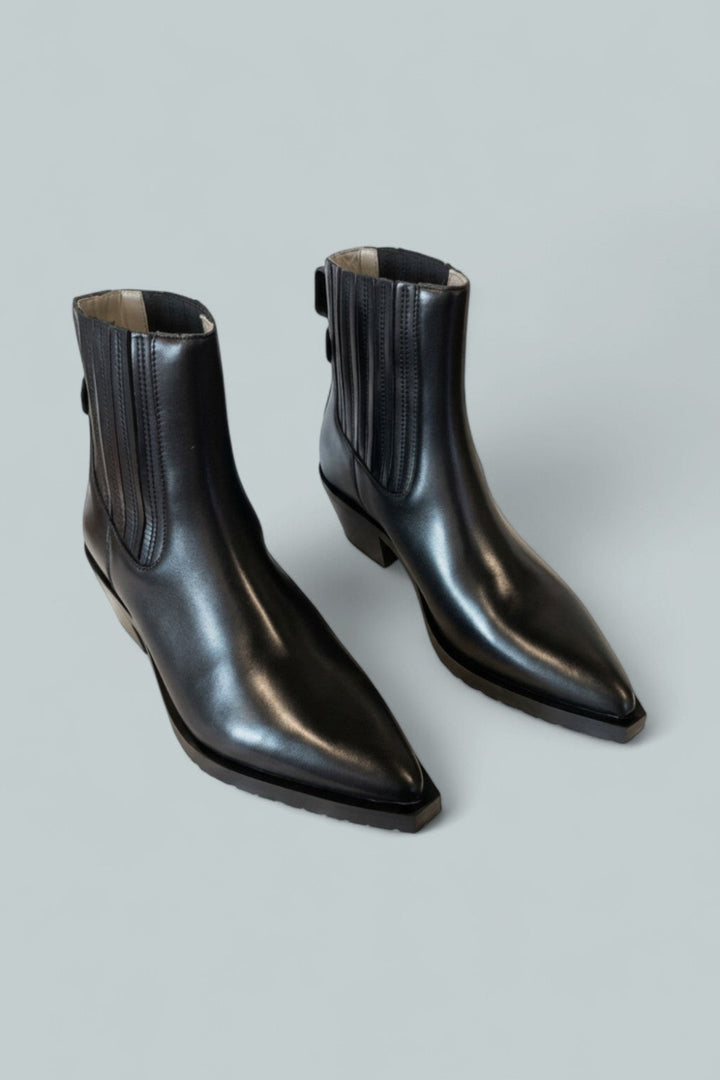 Women’s Marcie Chelsea Leather Ankle Boots - Black - Bootie