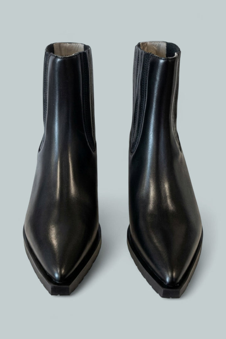 Women’s Marcie Chelsea Leather Ankle Boots - Black - Bootie