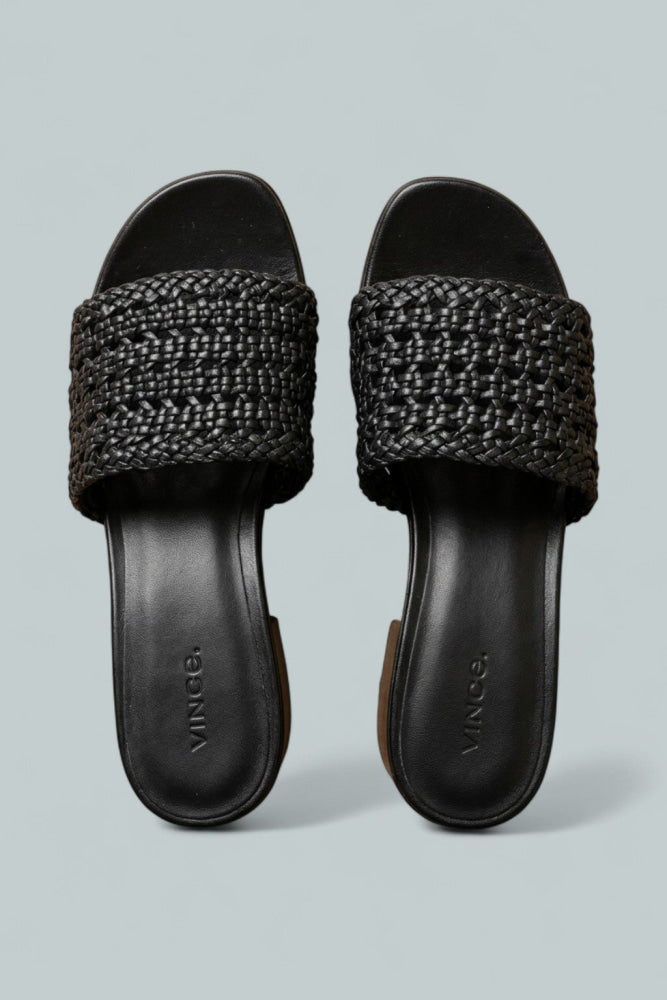 Women’s Margo Woven Sandals - Black Leather - 6 - Sandals