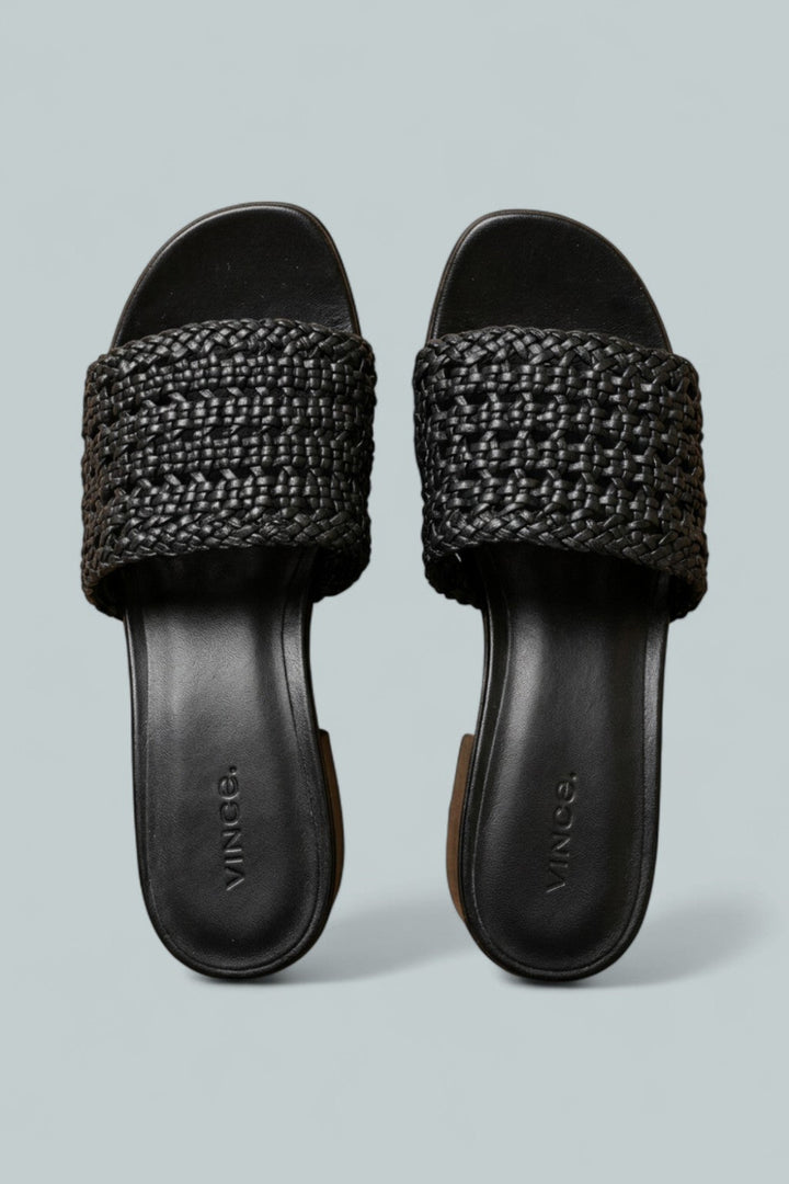 Women’s Margo Woven Sandals - Black Leather - 6 - Sandals