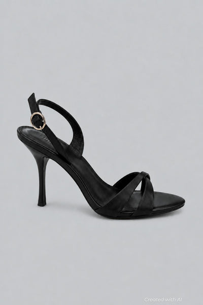 Women’s Marielle Slingback Sandals - Black Satin - Slingback