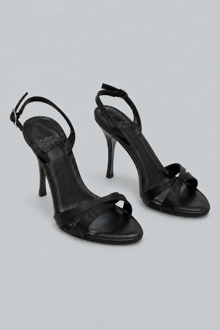 Women’s Marielle Slingback Sandals - Black Satin - Slingback