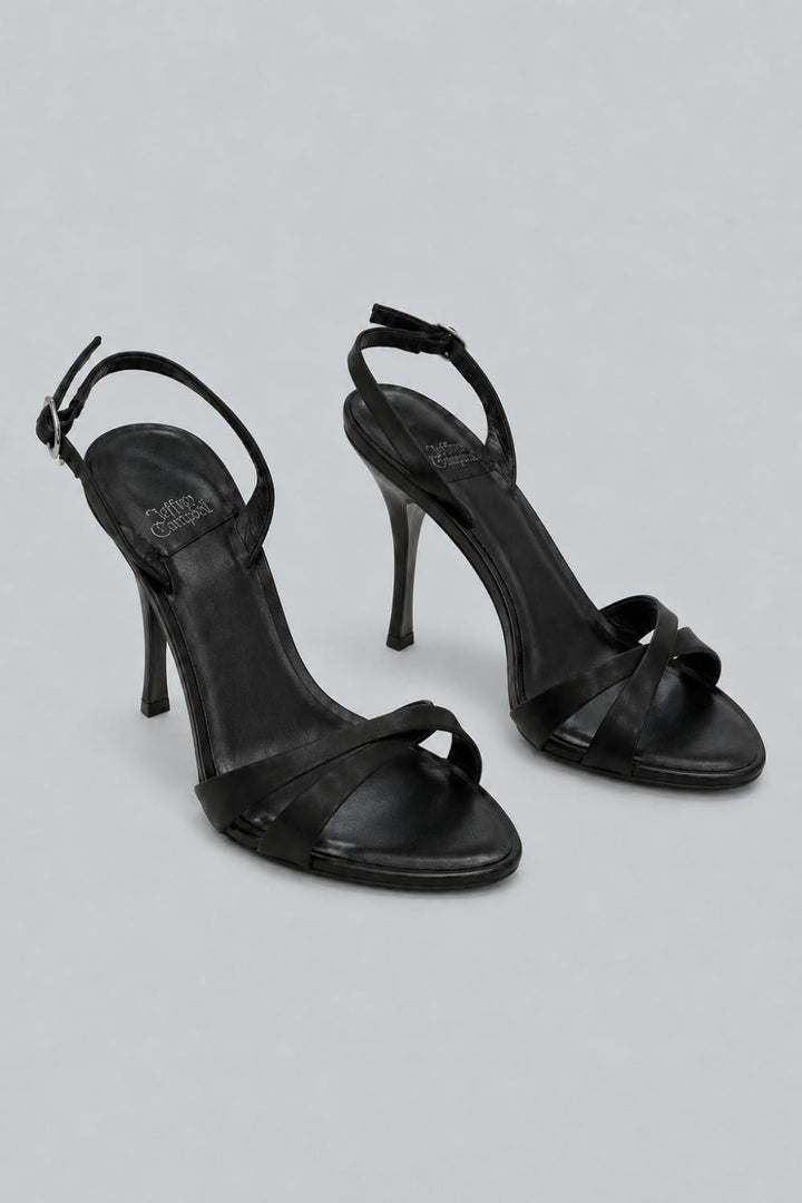 Women’s Marielle Slingback Sandals - Black Satin - Slingback