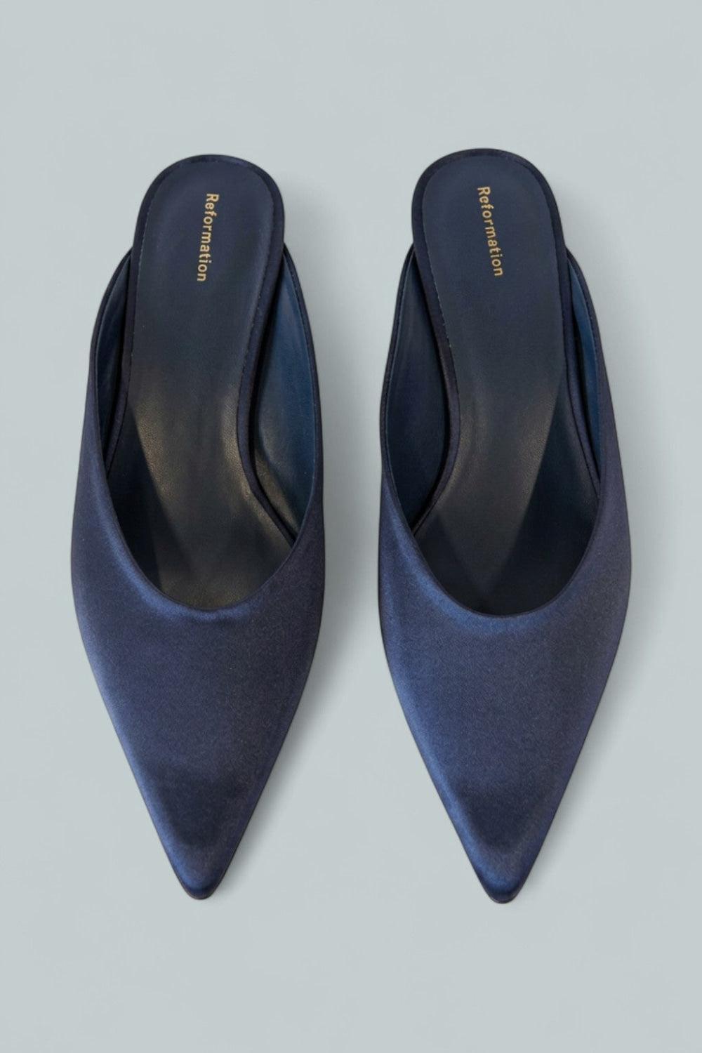 Women’s Marilyn Mule Wedge Pumps - After Hours Satin - Sandals