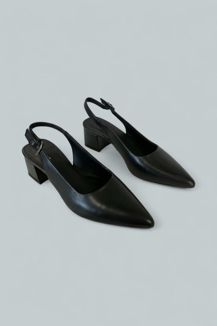 Women’s Marta Leather Slingback Pumps - Black - 8 US / 38 EU - Pumps