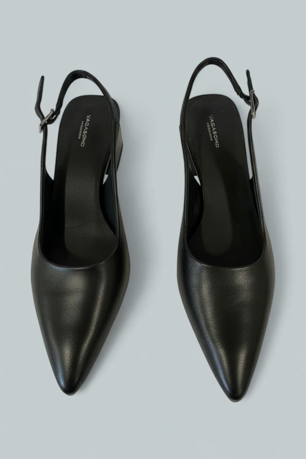 Women’s Marta Leather Slingback Pumps - Black - 8 US / 38 EU - Pumps