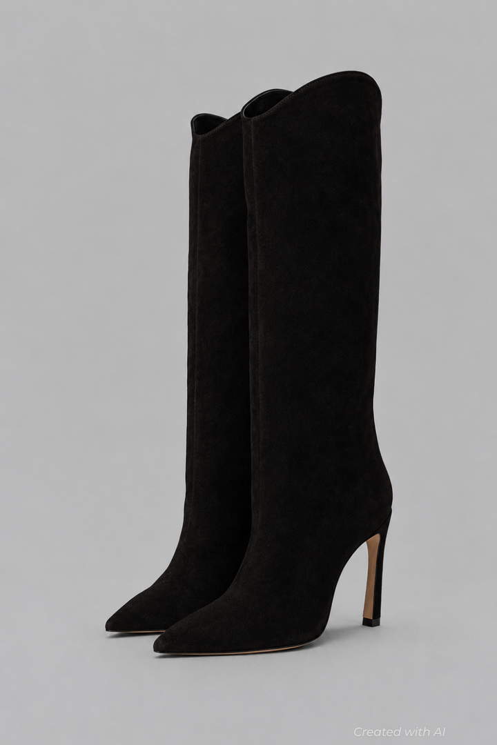 Women’s Maryana Sculpt Pointed Toe High Heel Boots - Black - Boots